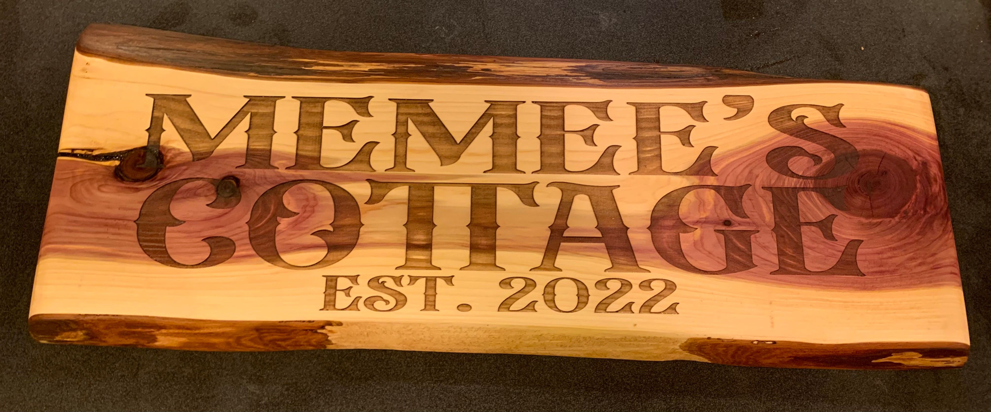 Live Edge "Texas Cedar" Signs