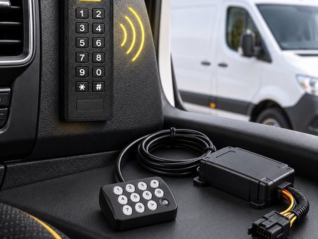 GPS Driver ID setup cover using real keypad products, tracker module and vehicle wiring