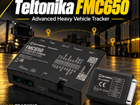 Teltonika FMC650 review cover with real FMC650 and ALL-CAN300 hardware