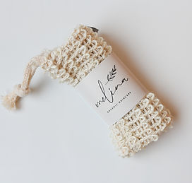 Organic natural soap saver bag for gentle exfoliation and plastic-free cleansing