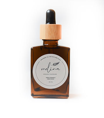 Melina Ayurvedic hair growth oil bottle – natural hair strengthening and scalp care