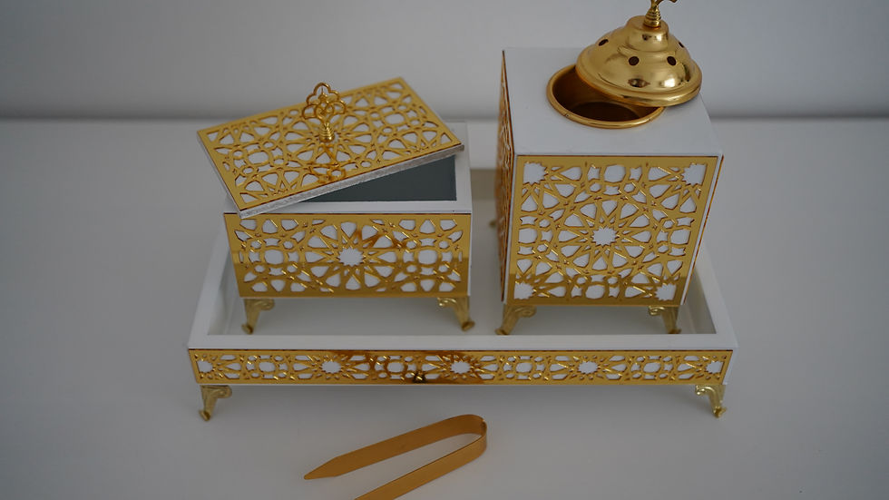 Miniaturbild: Bukhour Set in Weiß