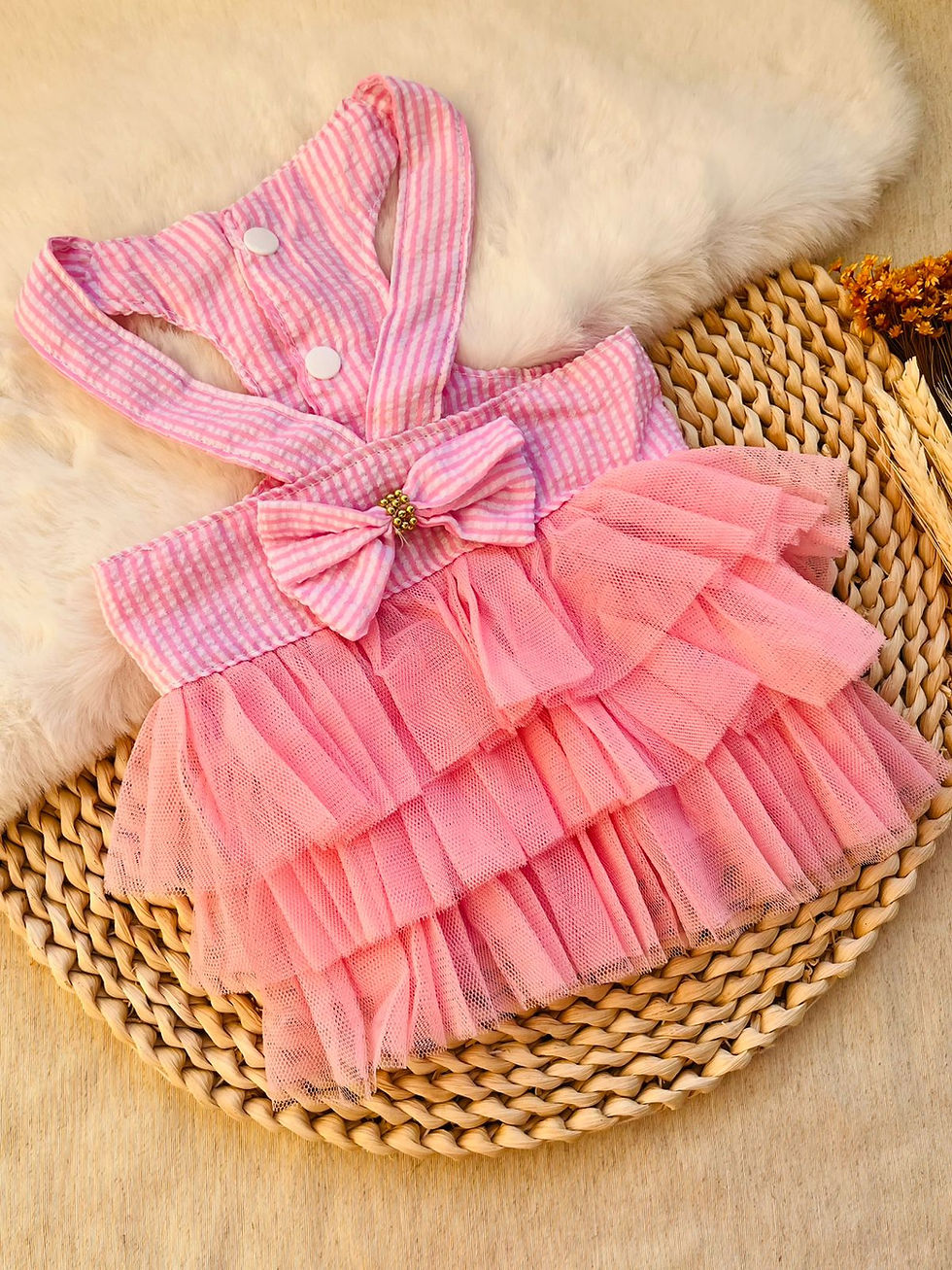 Vestido tule e laço