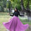 Thumbnail: Plain Orchid Pink Georgette Skirt