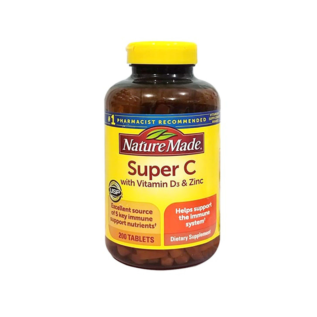 Nature Made Super C with Vitamin D3 and Zinc, 200 Tablets
