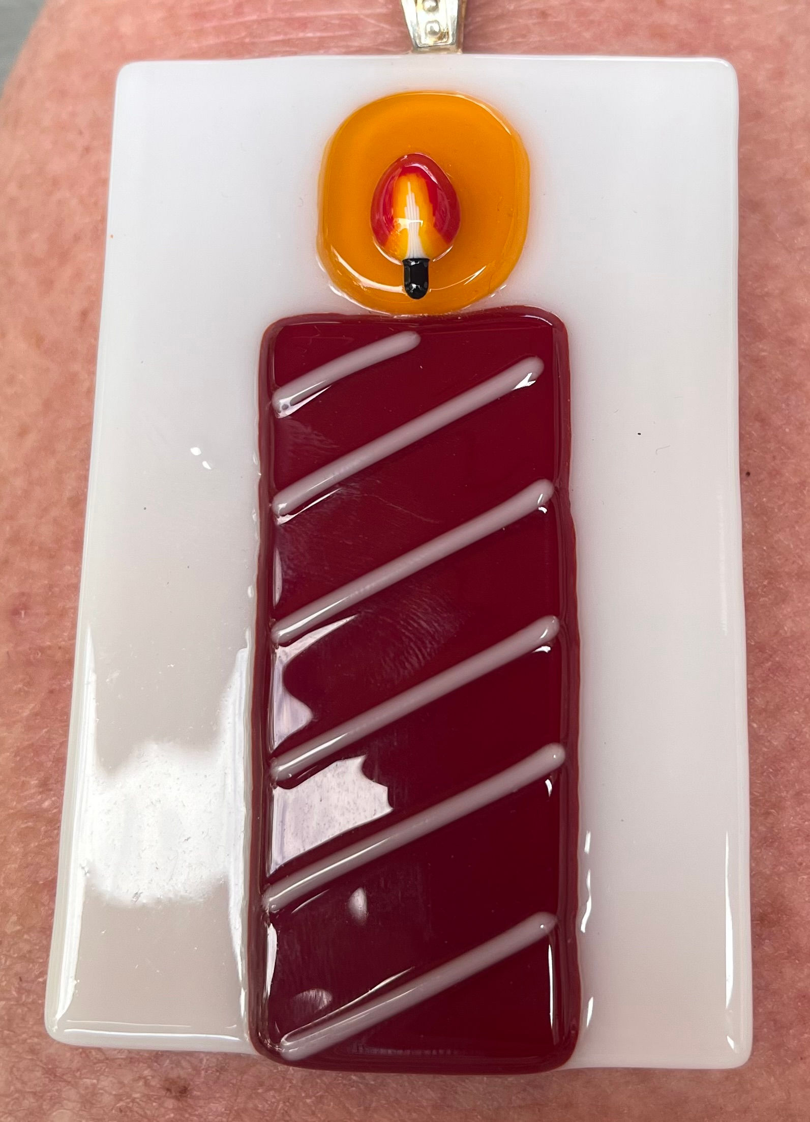 Handmade Fused Glass Ornament ~ Christmas Glow