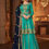 Thumbnail: Teal and Blue Embroidered Lehenga Anarkali  Product Code: A-9125