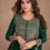 Thumbnail: Green and Gold Embroidered Sharara Suit  Product Code : A-9538
