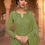 Thumbnail: Green Embroidered Palazzo Suit Product Code: MA-11003