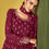 Thumbnail: Magenta Embroidered Anarkali Palazzo Suit  Product Code: ARW-141