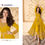 Thumbnail: Yellow and Gold Embroidered Pant Style Anarkali - product code 7216
