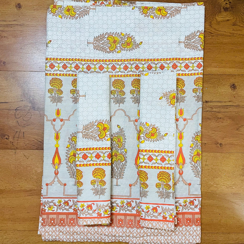 Thumbnail: King Size Jaipuri Printed Bedsheet Set with 2 Pillow Covers