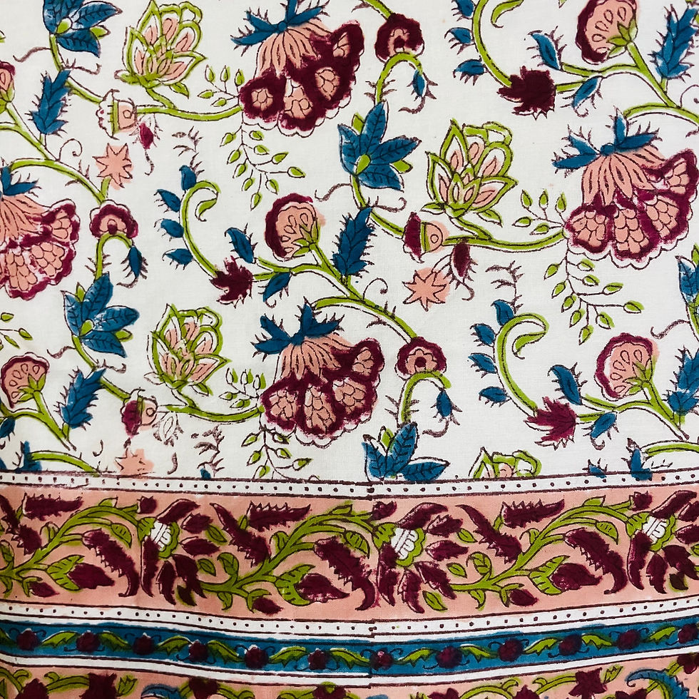 Thumbnail: Reversible Hand Blocked Dohar- Single Bed Set of 2 Identicals