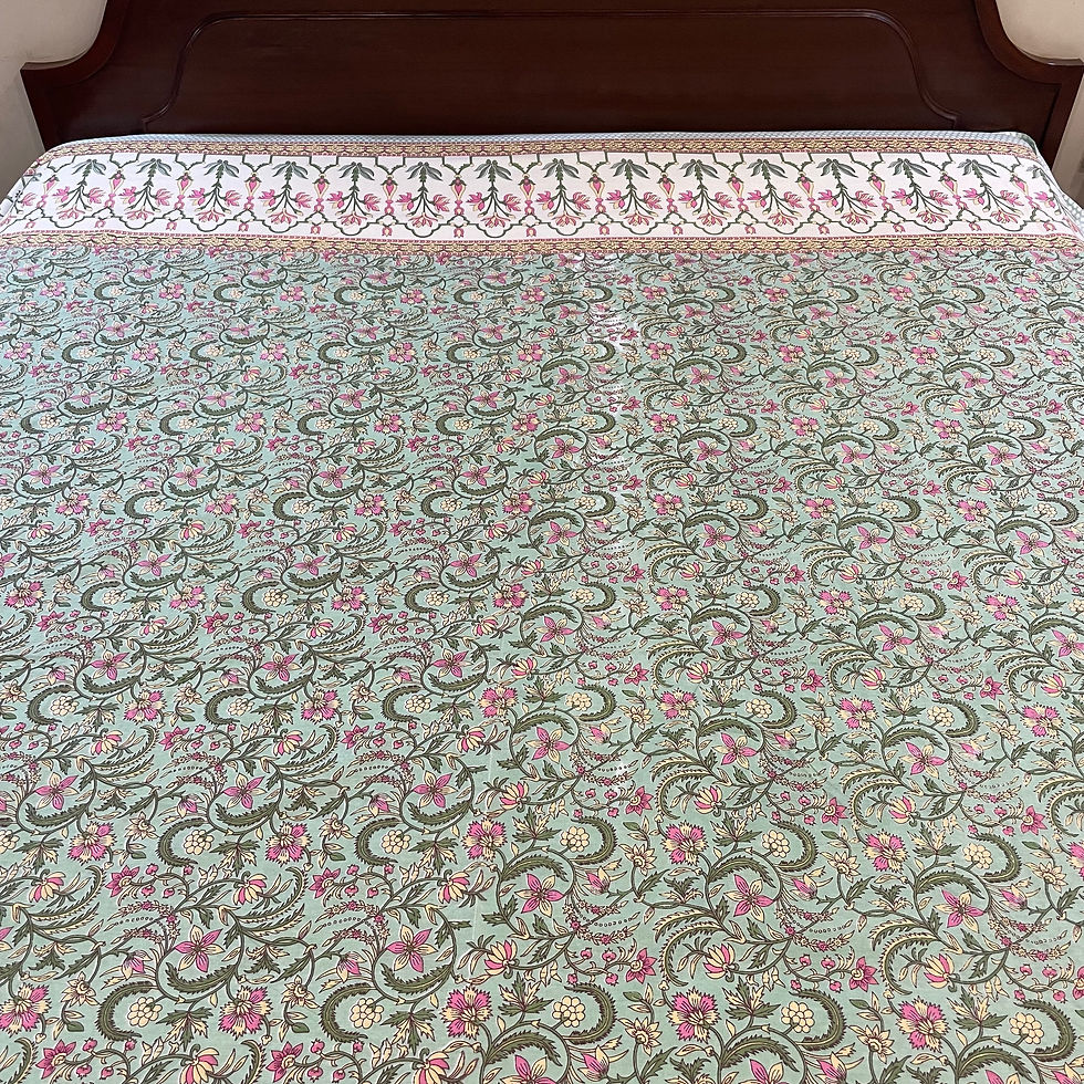 Thumbnail: King Size Jaipuri Printed Bedsheet Set with 2 Pillow Covers