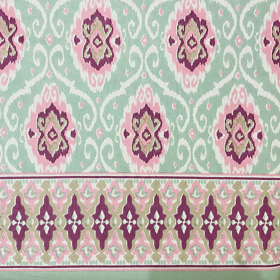 Thumbnail: Super King Ikhat Printed Bed Sheet Set with 2 Pillow Covers