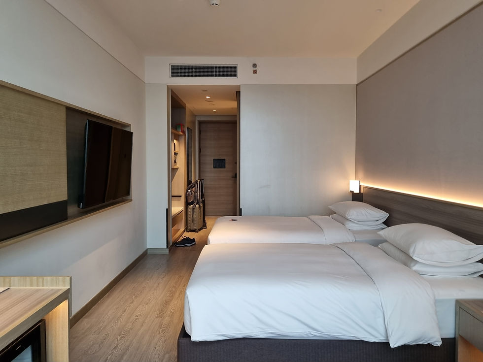 ห้องพักขนาดใหญ่ เตียงนุ่ม นอนสบาย