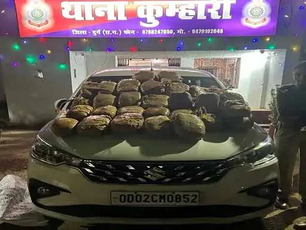 रायपुर से दुर्ग के लिए निकली अर्टिगा कार से गांजा जब्त....