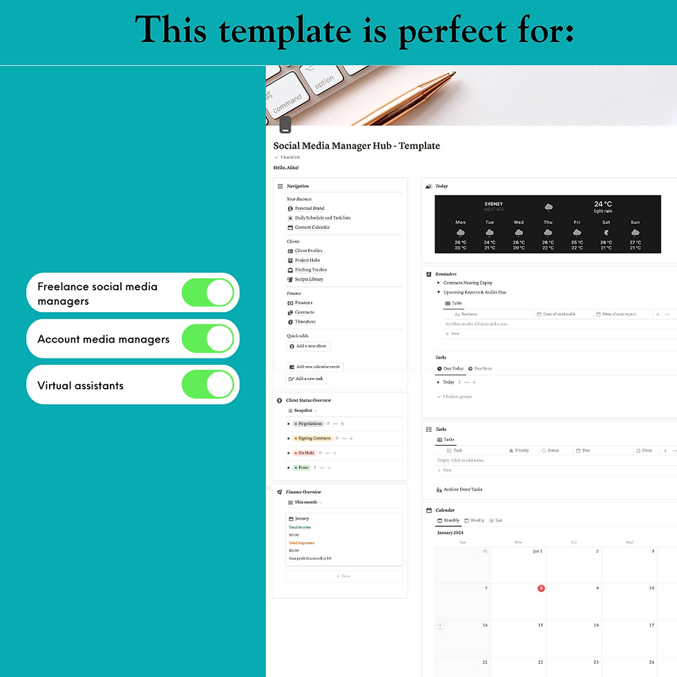 Thumbnail: Social Media Manager Notion Template