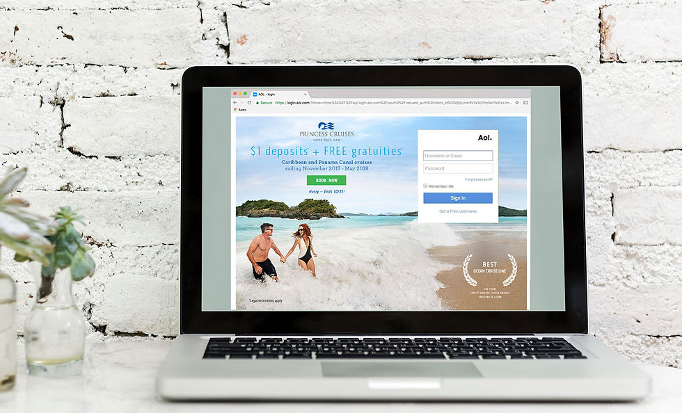 AOL mail login screen