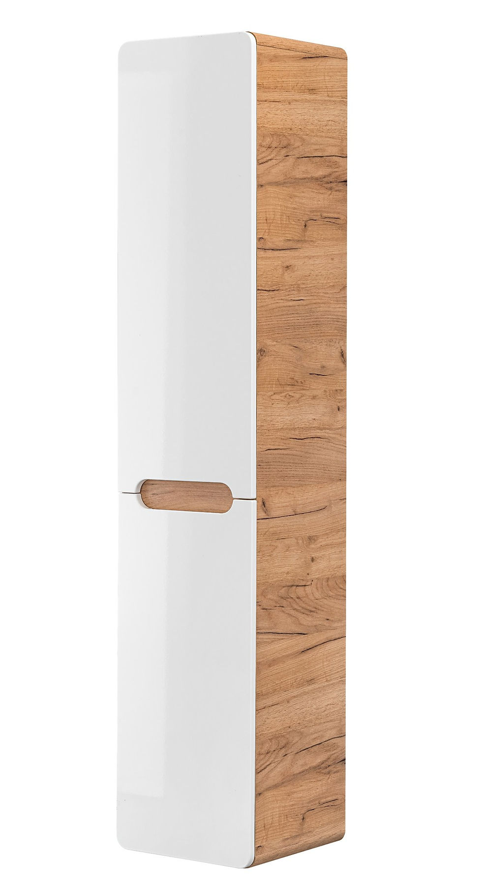 Wisząca Szafka łazienkowa słupek z koszem ARUBA 804 White