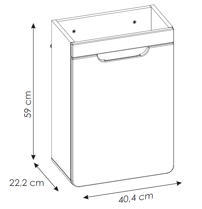Miniatura: Wisząca Szafka pod umywalkę 40 cm ARUBA WHITE 826