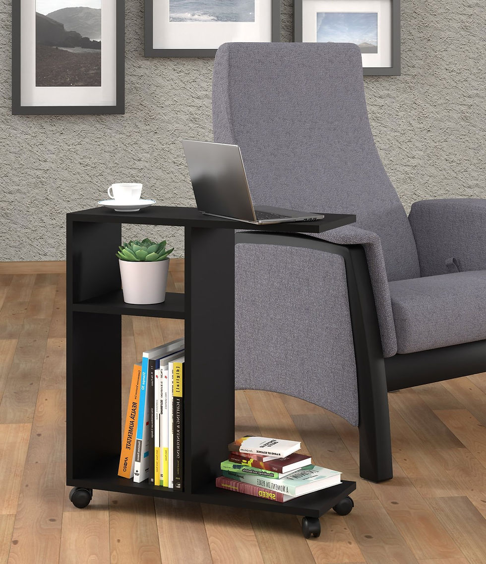 Miniatura: Stolik kawowy na kółkach TRASCO 1 czarny mat