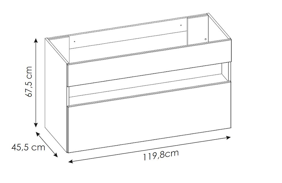 Miniatura: Wisząca Szafka pod umywalkę 120 cm BAHAMA WHITE 854