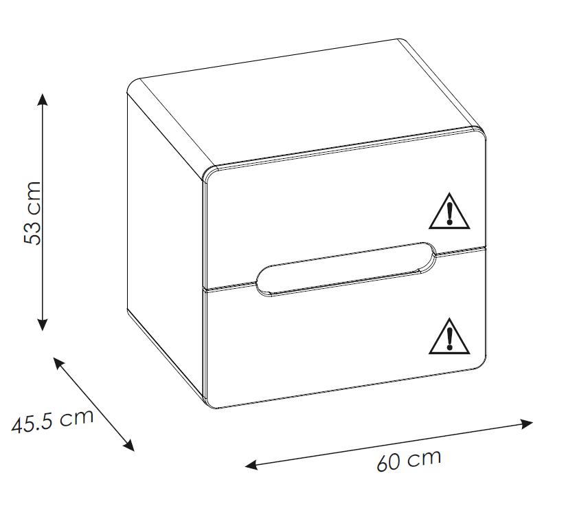 Miniatura: Wisząca Szafka pod umywalkę 60 cm ARUBA 828 White + UM6276 czarna