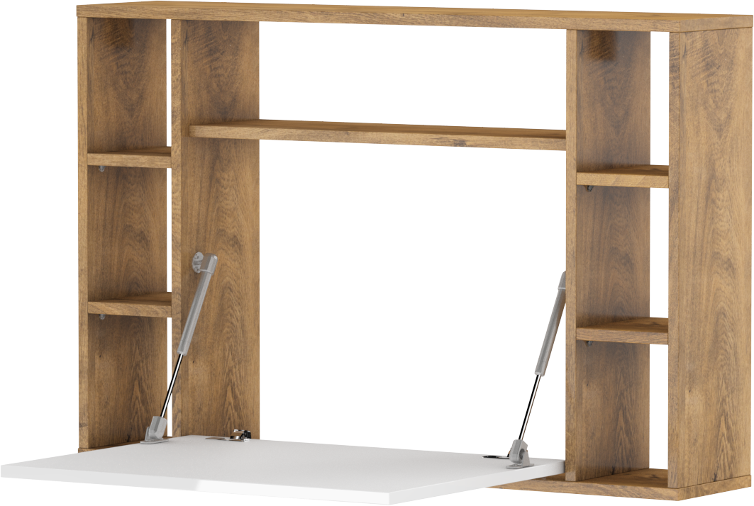 Biurko wiszące MUSE dąb burgundzki / biały połysk