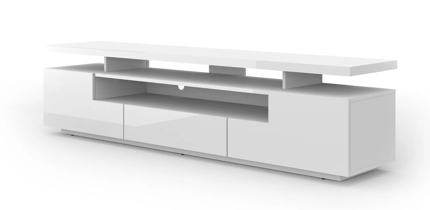 Szafka RTV EVA 195 cm biały połysk