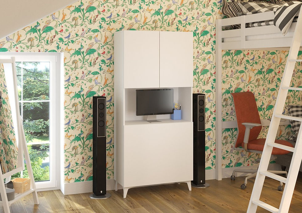 Miniatura: Biurko rozkładane regał MEGAN 1 biały mat