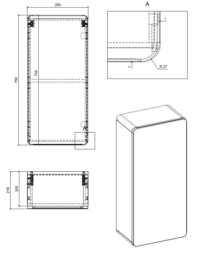 Miniatura: Szafka łazienkowa ARUBA COSMOS 830 górna wisząca