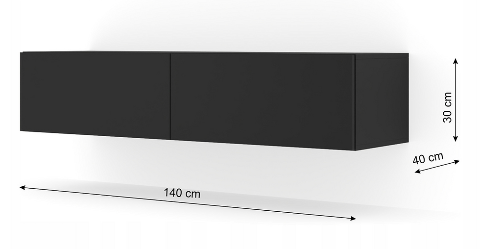 Miniatura: Szafka RTV wisząca BINGO 140 cm czarny mat