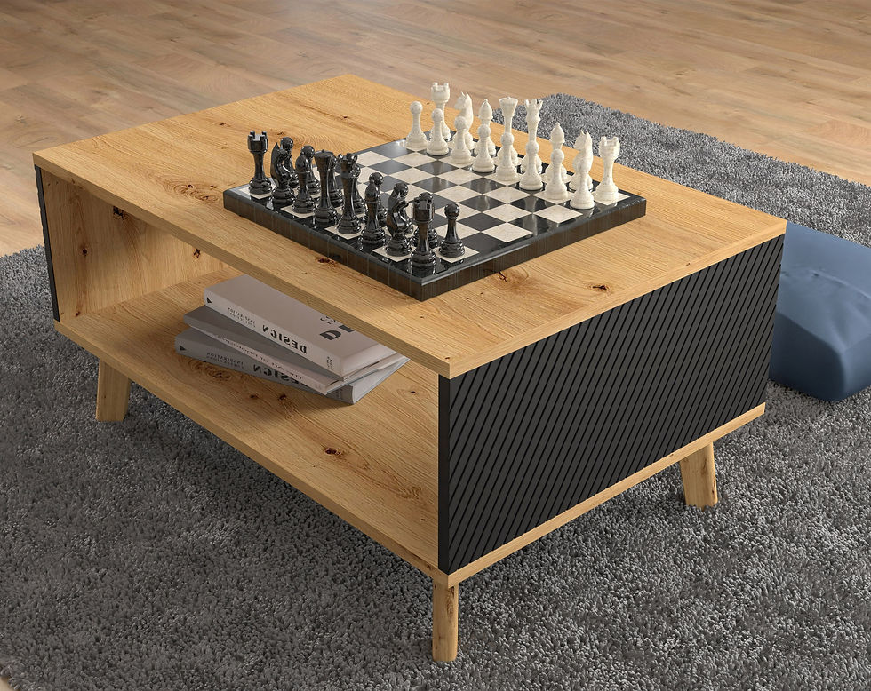 Miniatura: Ława stolik LUXI dąb artisan / czarny mat