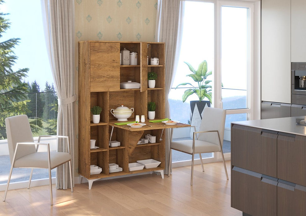 Miniatura: Biurko rozkładane regał MEGAN 2 dąb burgundzki + Fotel VIRE