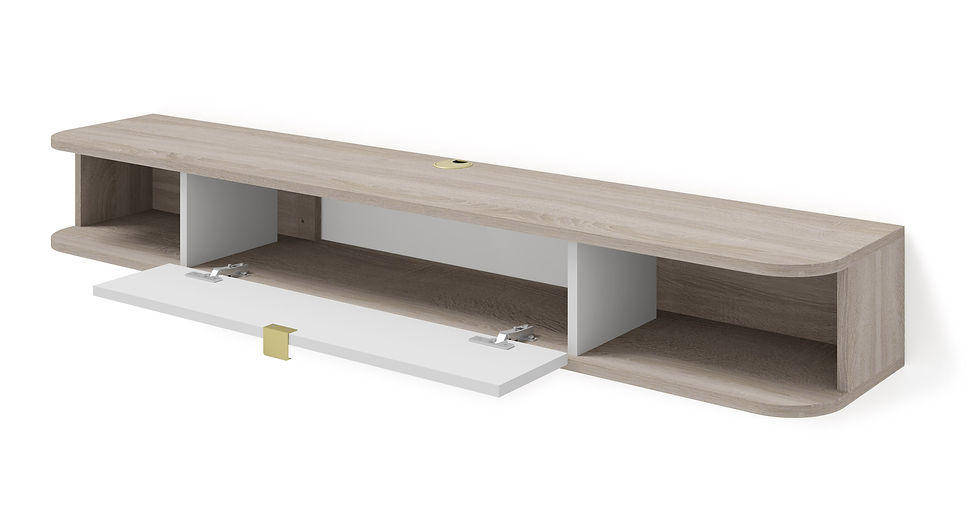 Miniatura: Szafka RTV ICARUS 156 cm pod telewizor wisząca dąb sonoma / biały mat