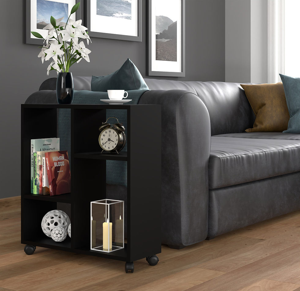 Miniatura: Stolik kawowy TRASCO 2 czarny na kółkach