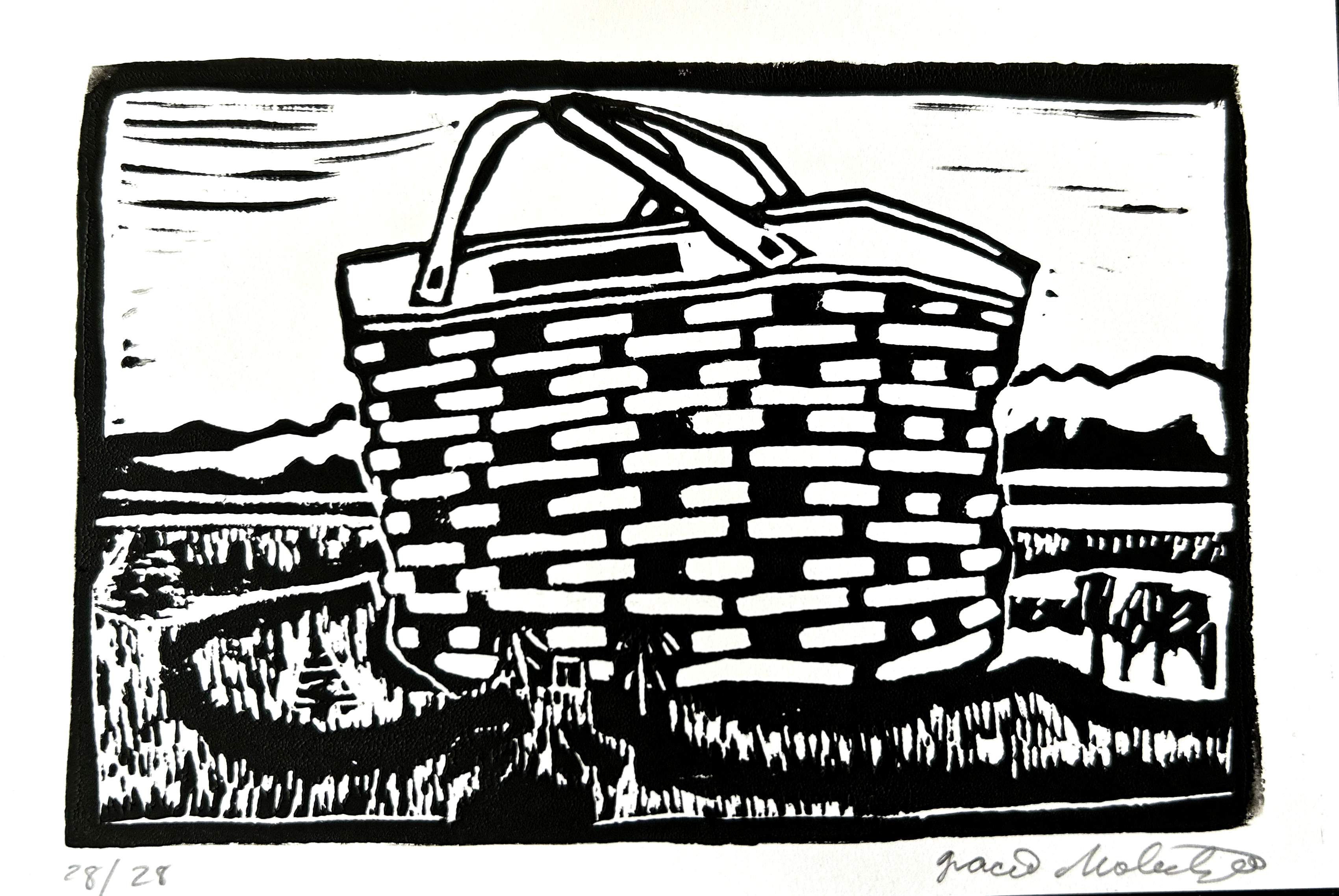 Longaberger Basket Block Print