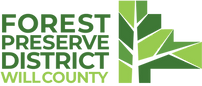 Green logo that says Forest Preserve District of Will County