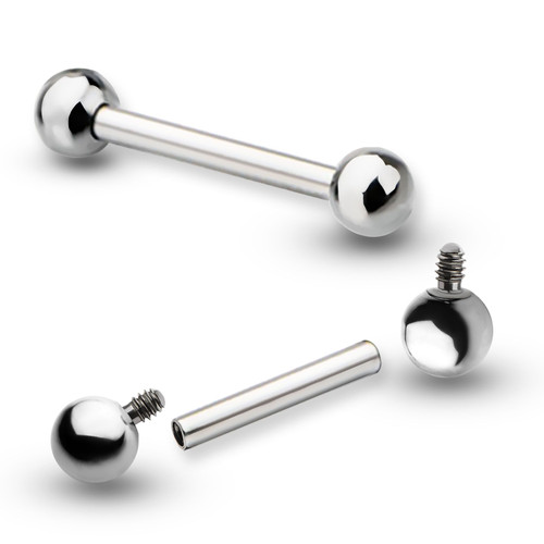 Titanium Internally Threaded Big Gauge Barbells ZEdge Tattoo