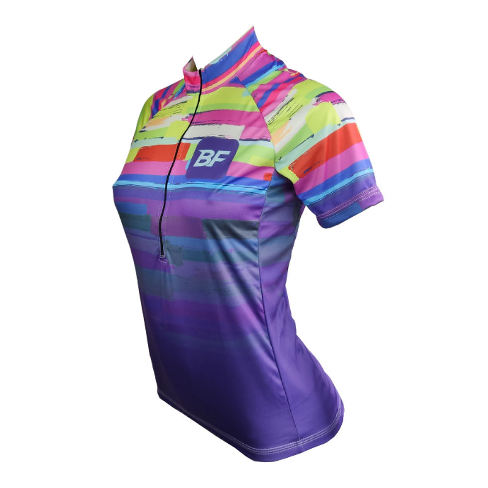 Miniatura: Camisa Ciclismo Feminina Be Fast Faixas Color Bike Mtb