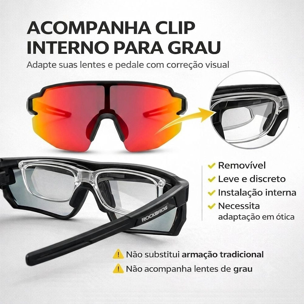 Miniatura: Óculos Ciclismo Rockbros Polarizado Vision + Clip Grau