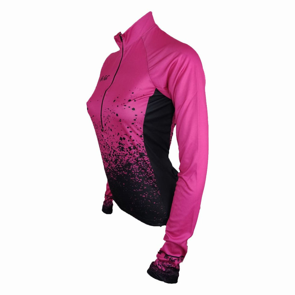 Miniatura: Camisa Ciclismo Feminina Be Fast Manga Longa Pintas Pretas Bike Mtb