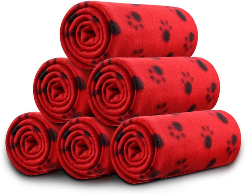 Thumbnail: Comsmart Dog Blankets for Small Dogs, 6 Pack Puppy Blanket Cute Paw Print Pet B