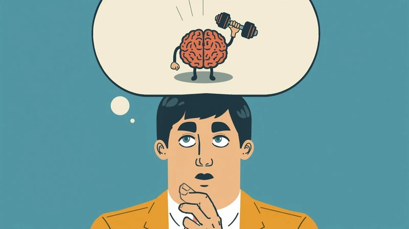 Representa un hombre pensando en entrenar su cerebro.