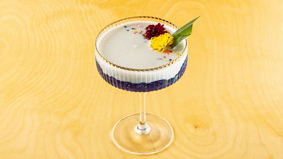 Butterfly pea tapioca pudding