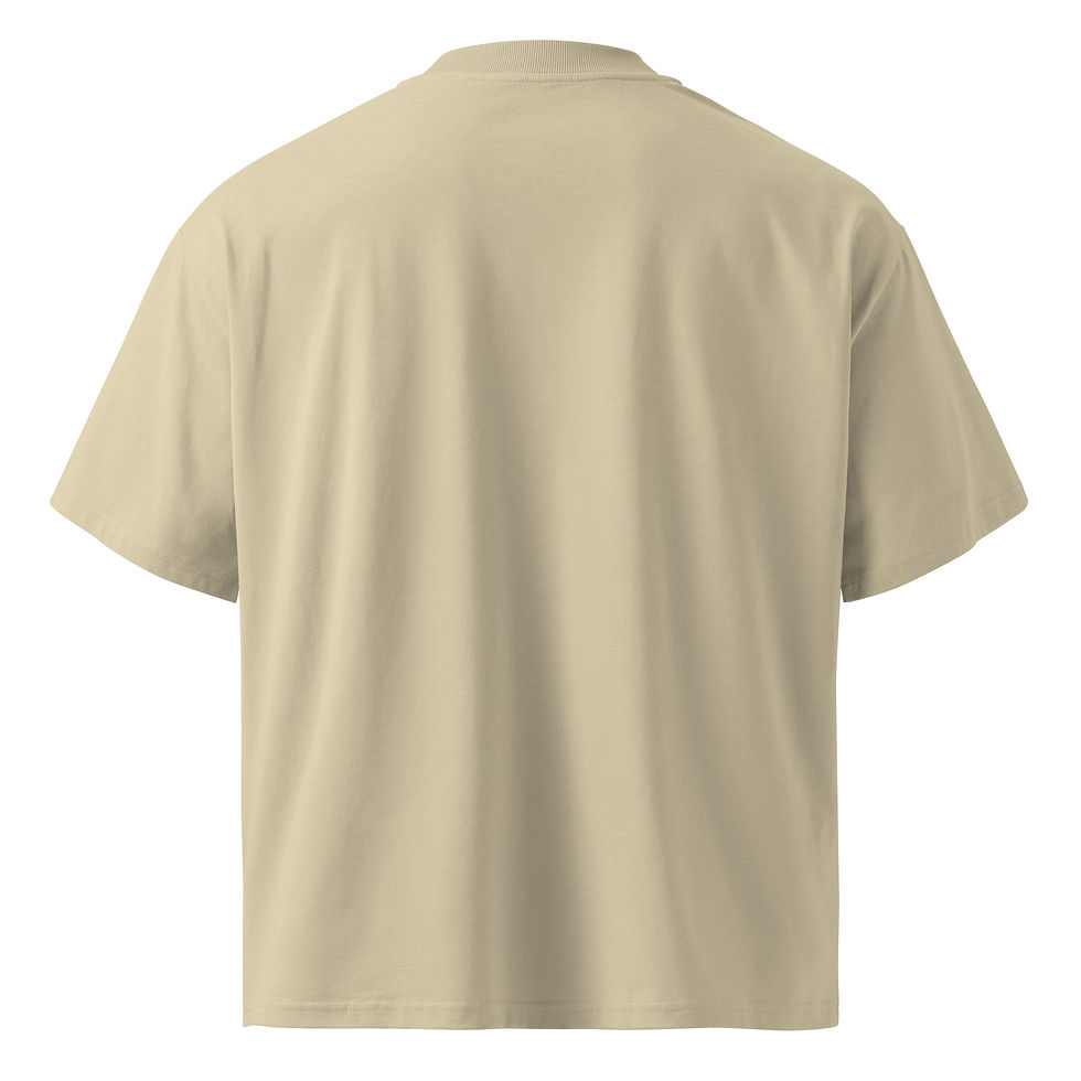 Thumbnail: Beige oversized t-shirt rear view, casual apparel, comfortable style Myrestartlife.