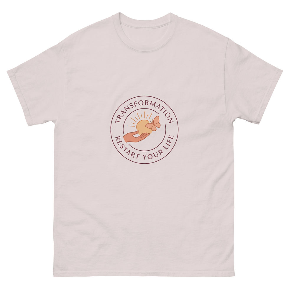 Thumbnail: Pink T-shirt with the text Transformation Restart Your Life, Women's Relaxed T-Shirt, Myrestartlife