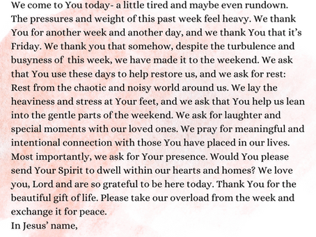 A Prayer for the Overloaded Week