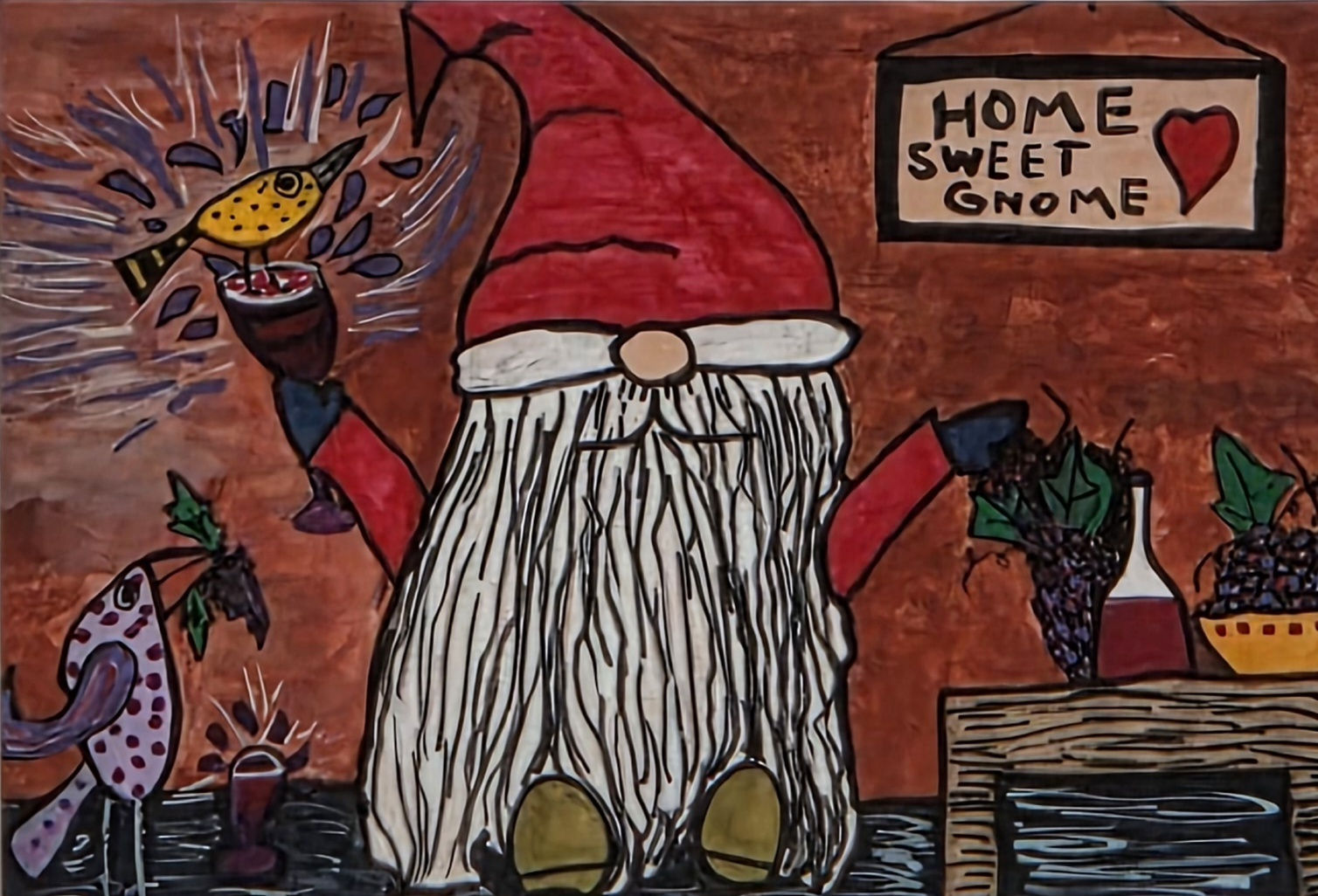 Notecards Paintings  "Home Sweet Gnome" G-20